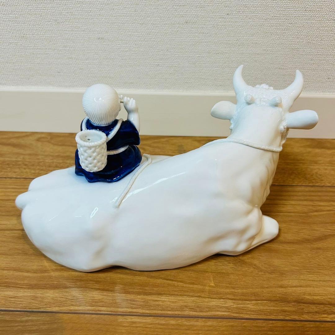 最高峰 陶彫美術 樋渡陶六 牧童置物 本筋柿右衛門彫刻