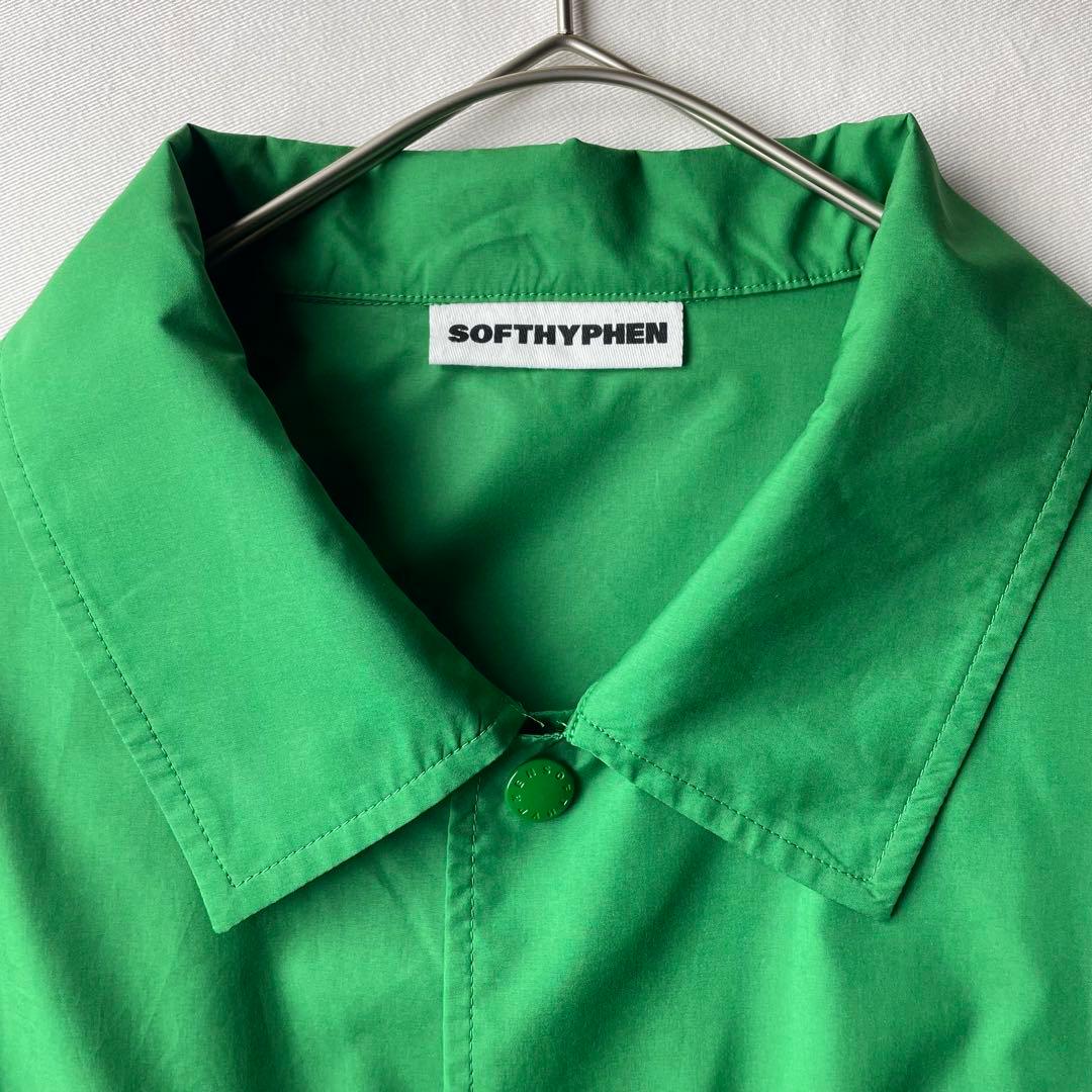 【美品ソフトハイフン】刺繍コーチジャケット グリーン オーバーサイズ 11h