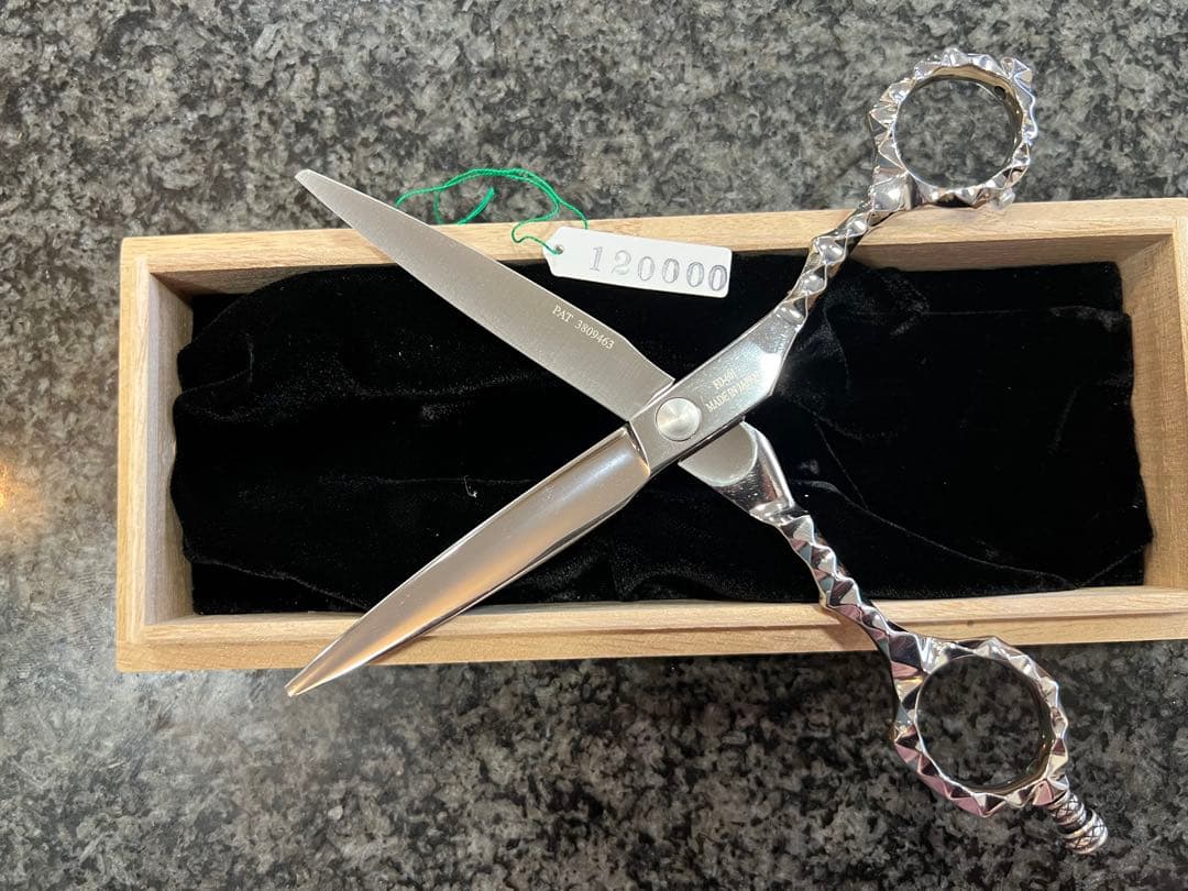 新品アーテックステンレスシザー 装飾ハンドル　アメジスト装飾