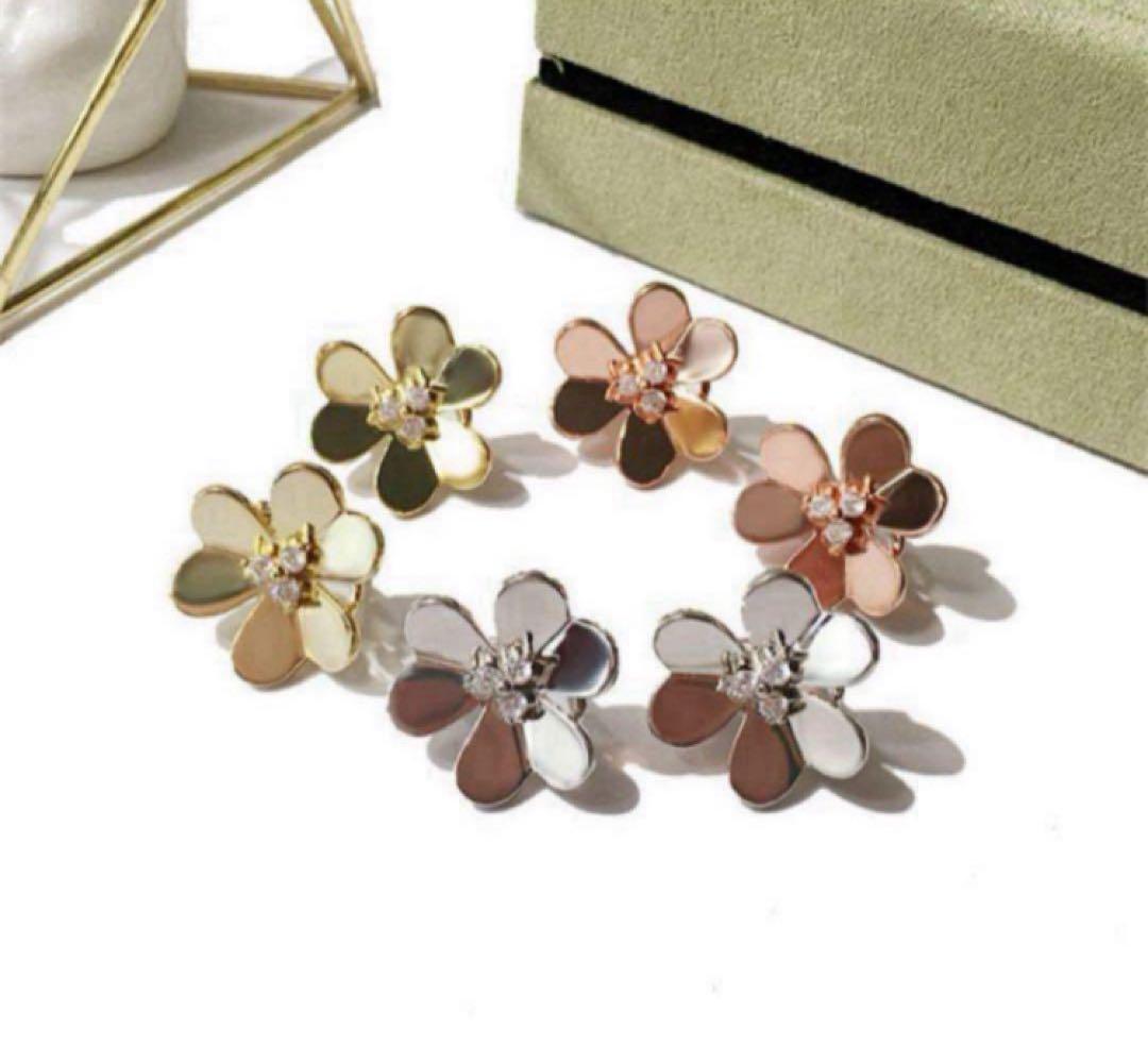 至高✨ハイクオリティ✨ラージサイズ　ダイヤモンド　ピンクゴールド　ピアス