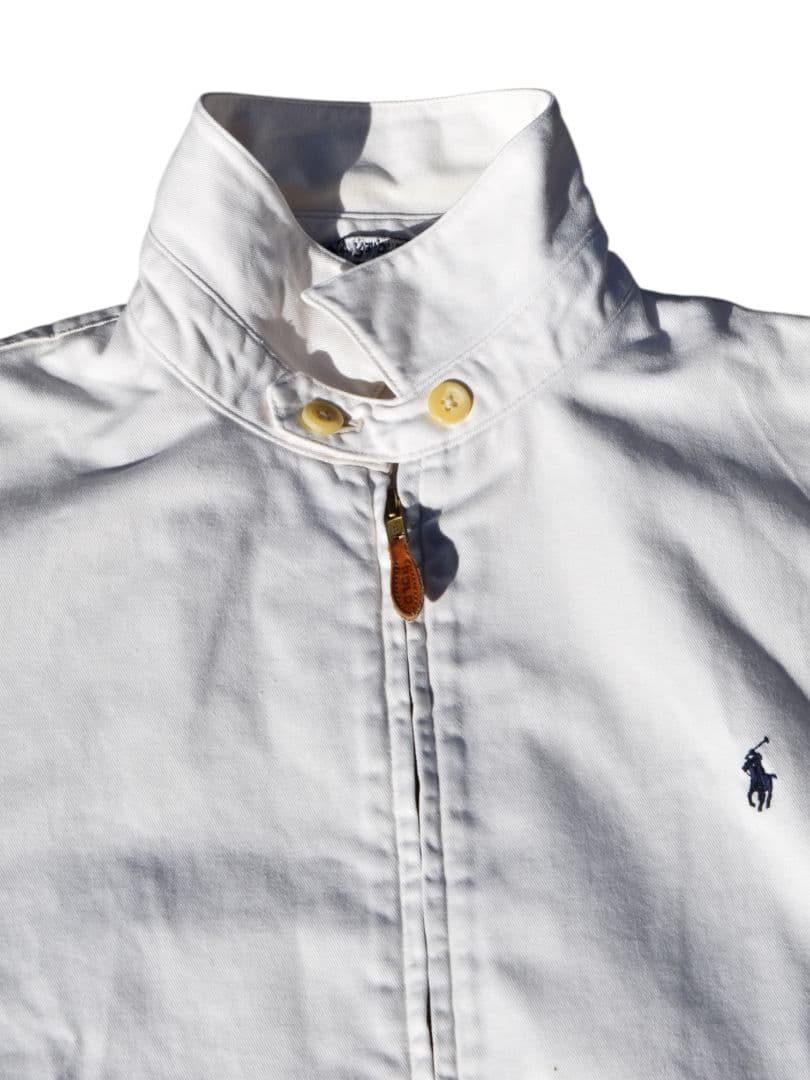 80～90s ラルフローレン 三角タグ スイングトップ 香港製 ホワイト L