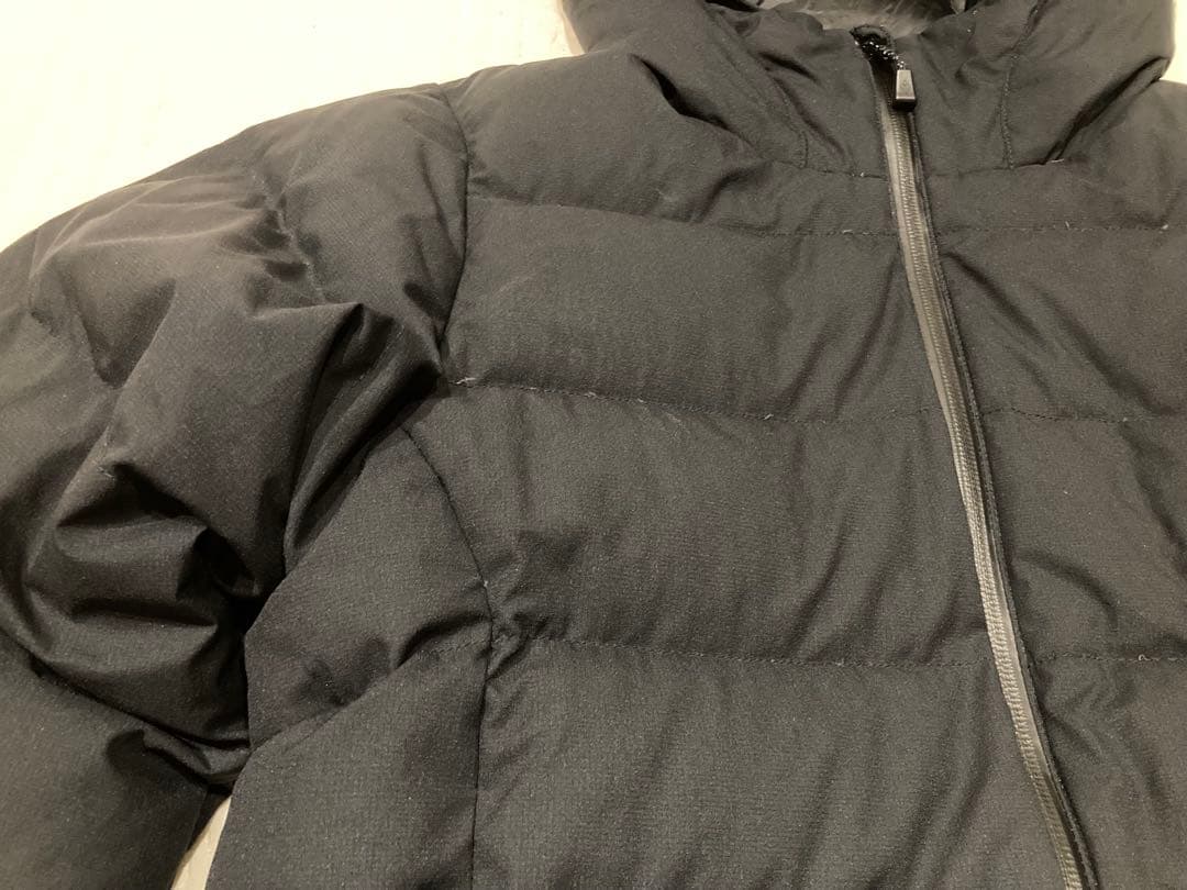 mont-bell フード付きロングダウンジャケット グレー