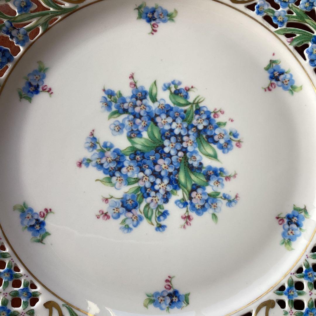 SCHUMANNBAVARIA 勿忘草24cmピアスプレートアンティーク《A》