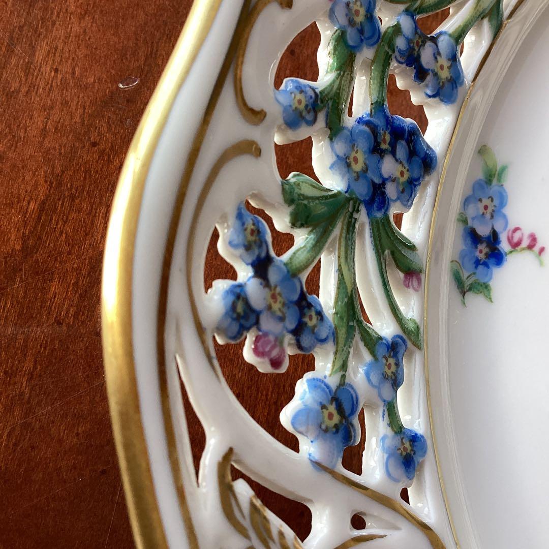 SCHUMANNBAVARIA 勿忘草24cmピアスプレートアンティーク《A》