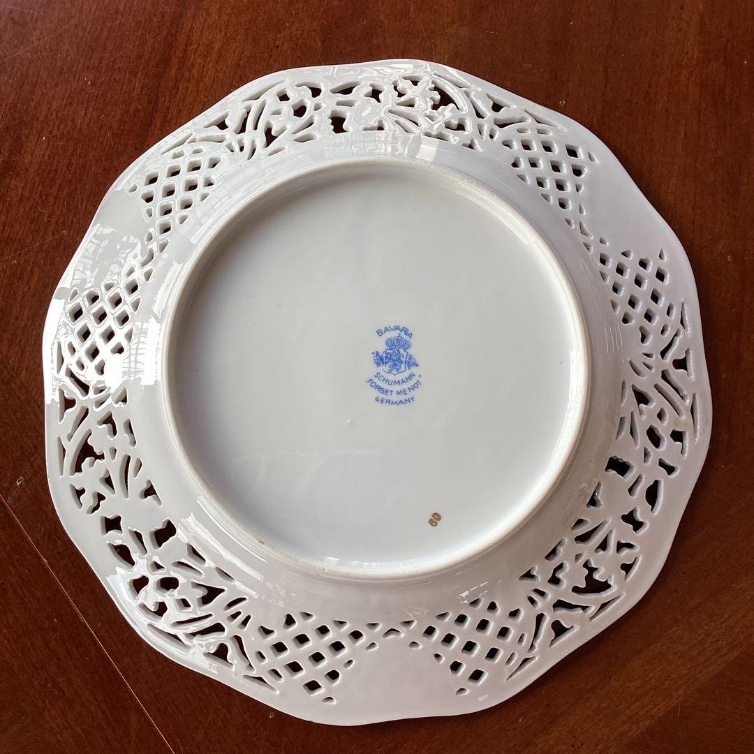 SCHUMANNBAVARIA 勿忘草24cmピアスプレートアンティーク《A》