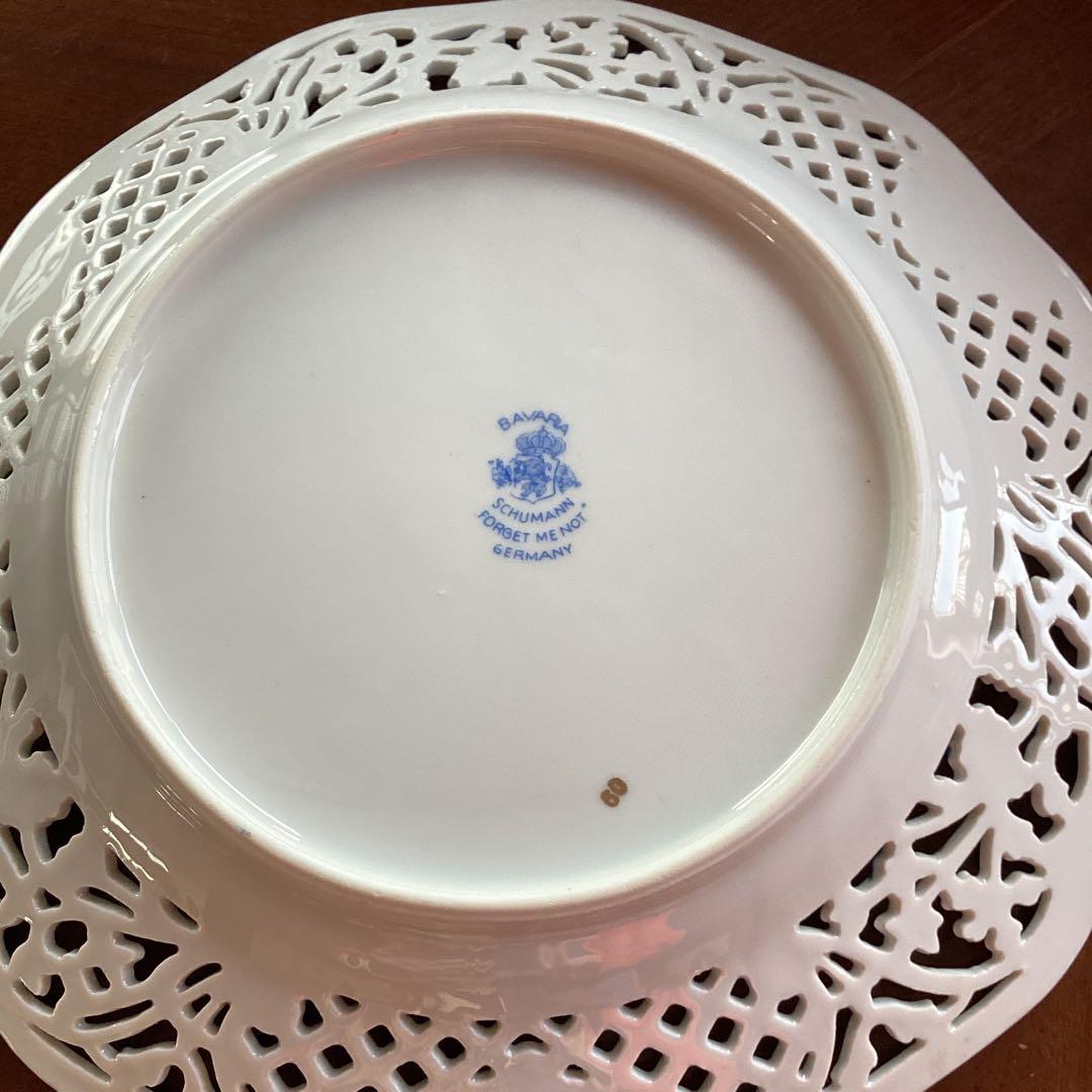SCHUMANNBAVARIA 勿忘草24cmピアスプレートアンティーク《A》