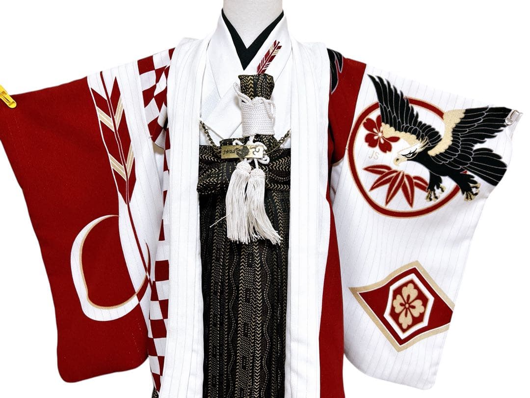 JAPAN STYLE♡七五三　5歳　男の子　フルセット　一式　赤　ブランド着物