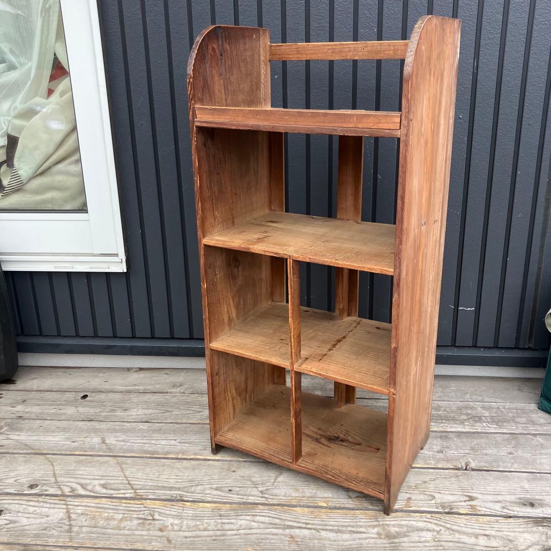 昭和レトロ 古家具 格子型 飾り棚 古材 ディスプレイラック オープンラック