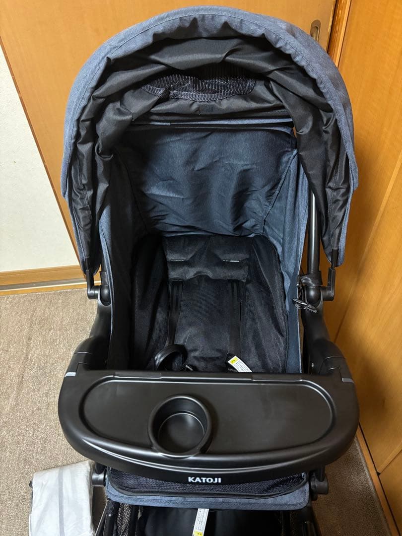 [極美品]KATOJI 二人乗りベビーカー 二人でゴーDXレインカバー付き