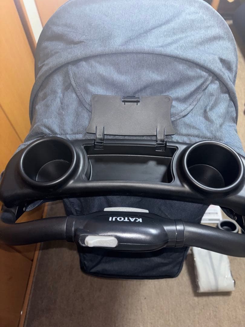 [極美品]KATOJI 二人乗りベビーカー 二人でゴーDXレインカバー付き