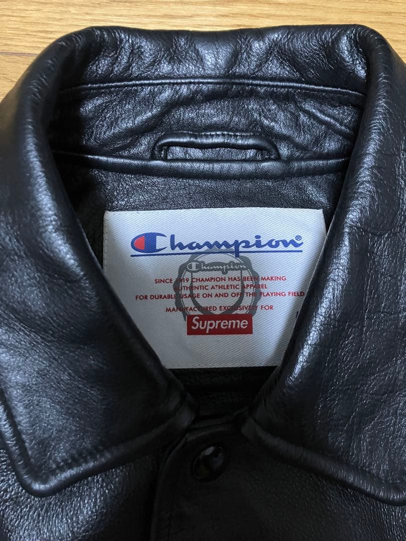 Supreme Champion レザー コーチジャケット 黒 S チャンピオン