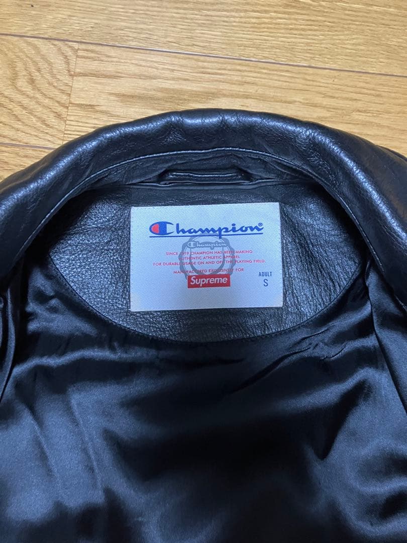Supreme Champion レザー コーチジャケット 黒 S チャンピオン