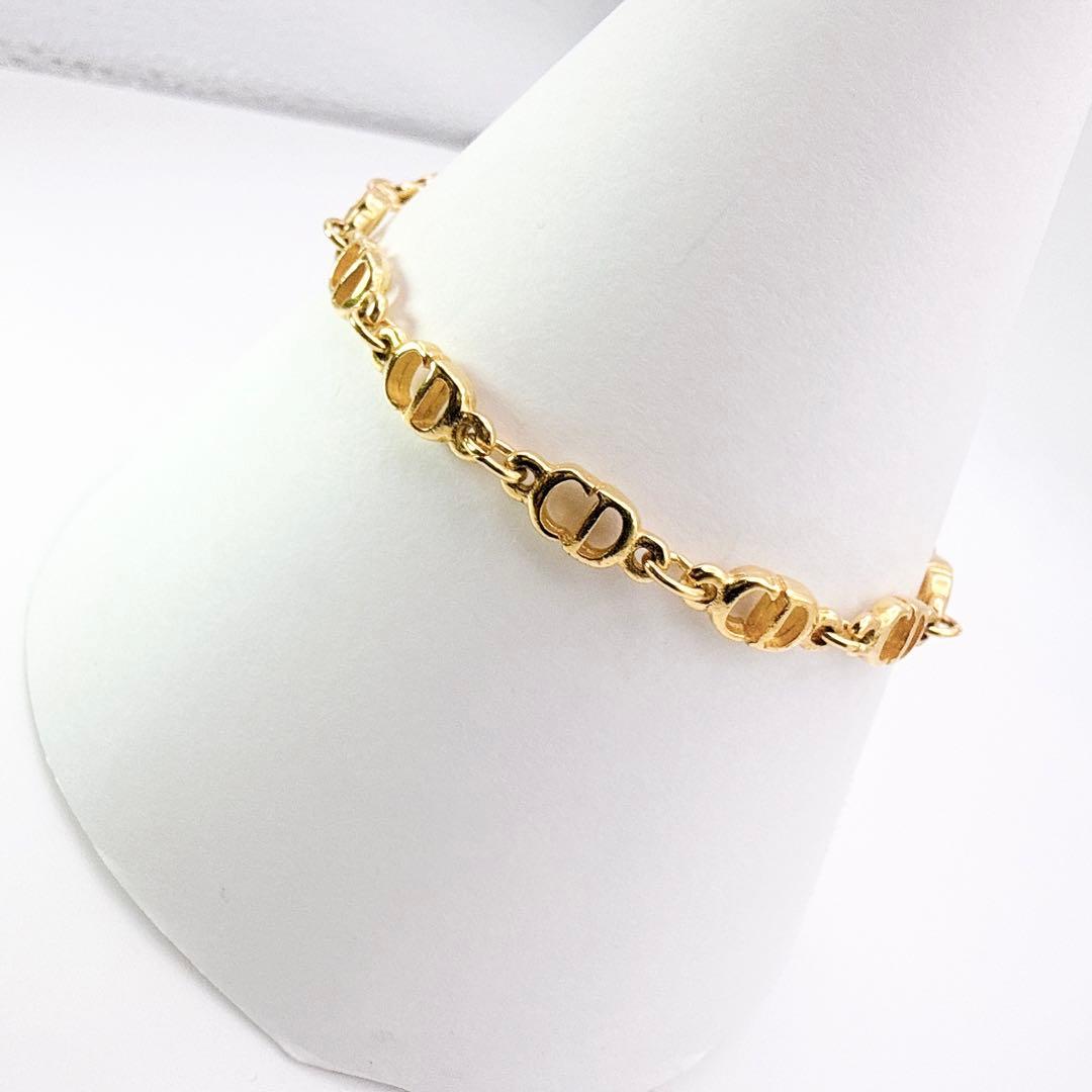 2503-1 極美品✨　Dior　ブレスレット　CD ロゴ　ゴールド　希少　刻印