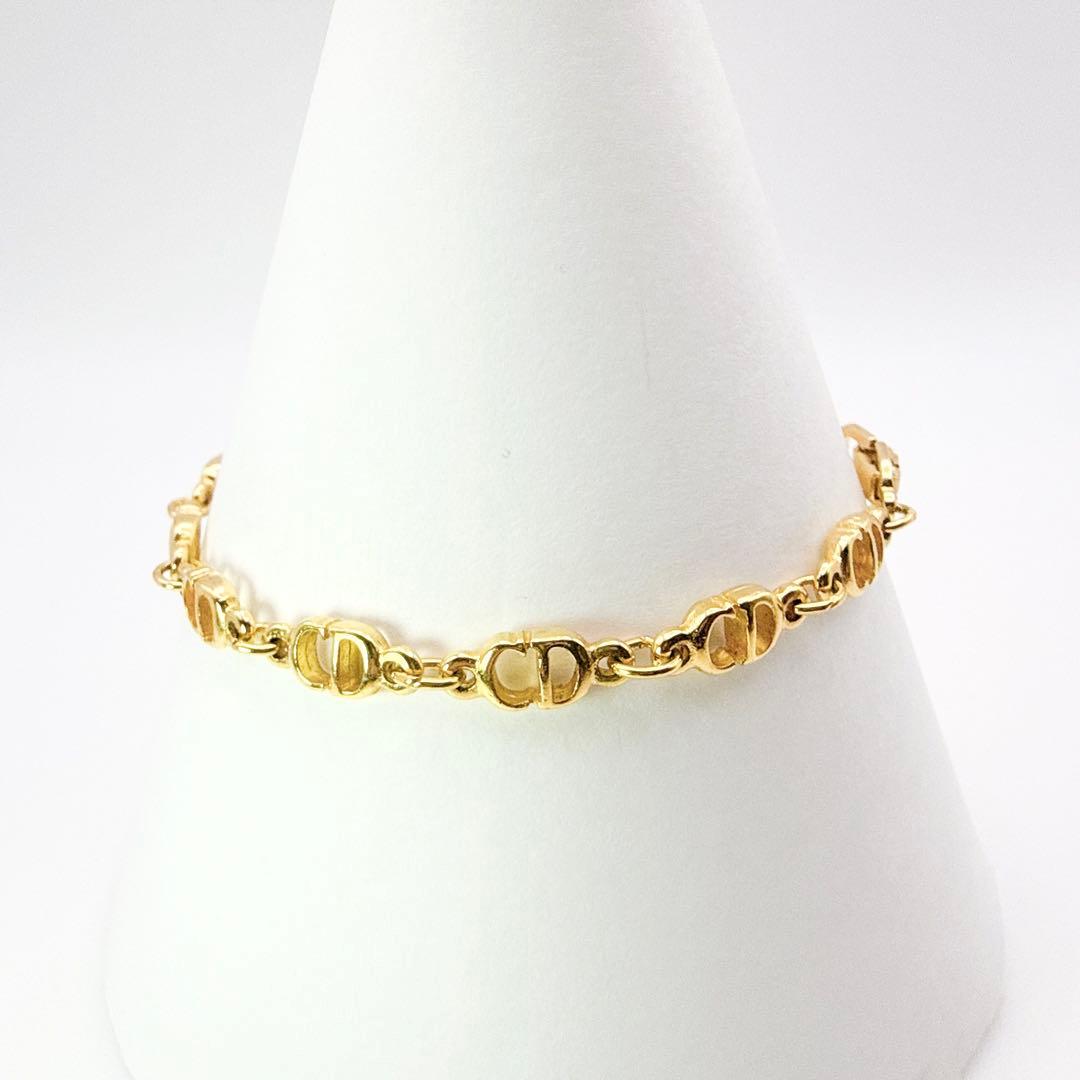 2503-1 極美品✨　Dior　ブレスレット　CD ロゴ　ゴールド　希少　刻印