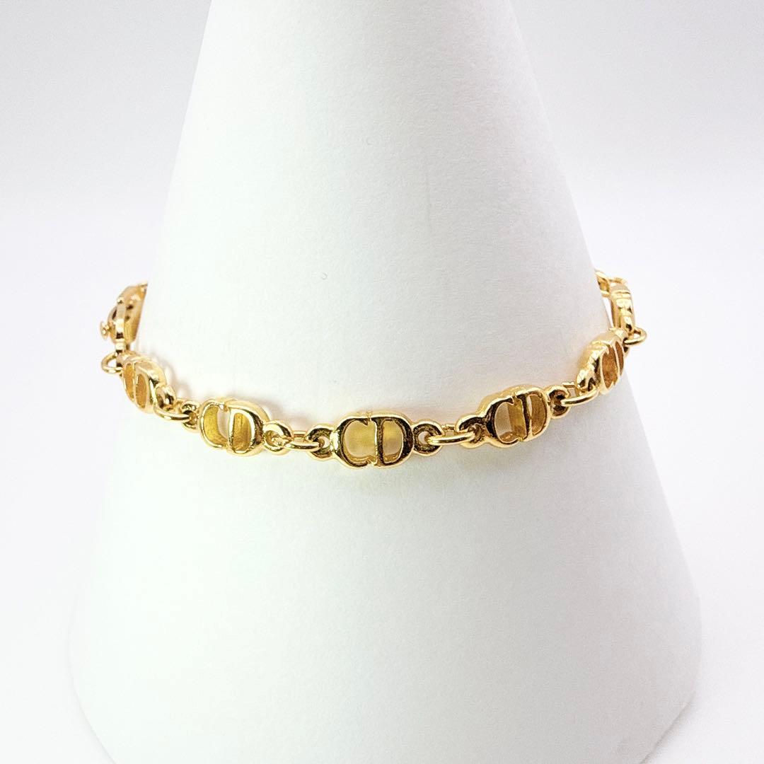2503-1 極美品✨　Dior　ブレスレット　CD ロゴ　ゴールド　希少　刻印