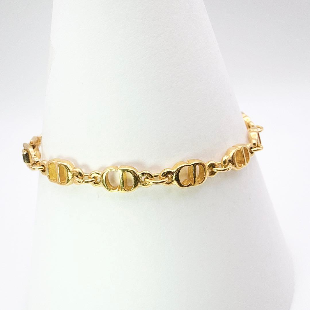 2503-1 極美品✨　Dior　ブレスレット　CD ロゴ　ゴールド　希少　刻印