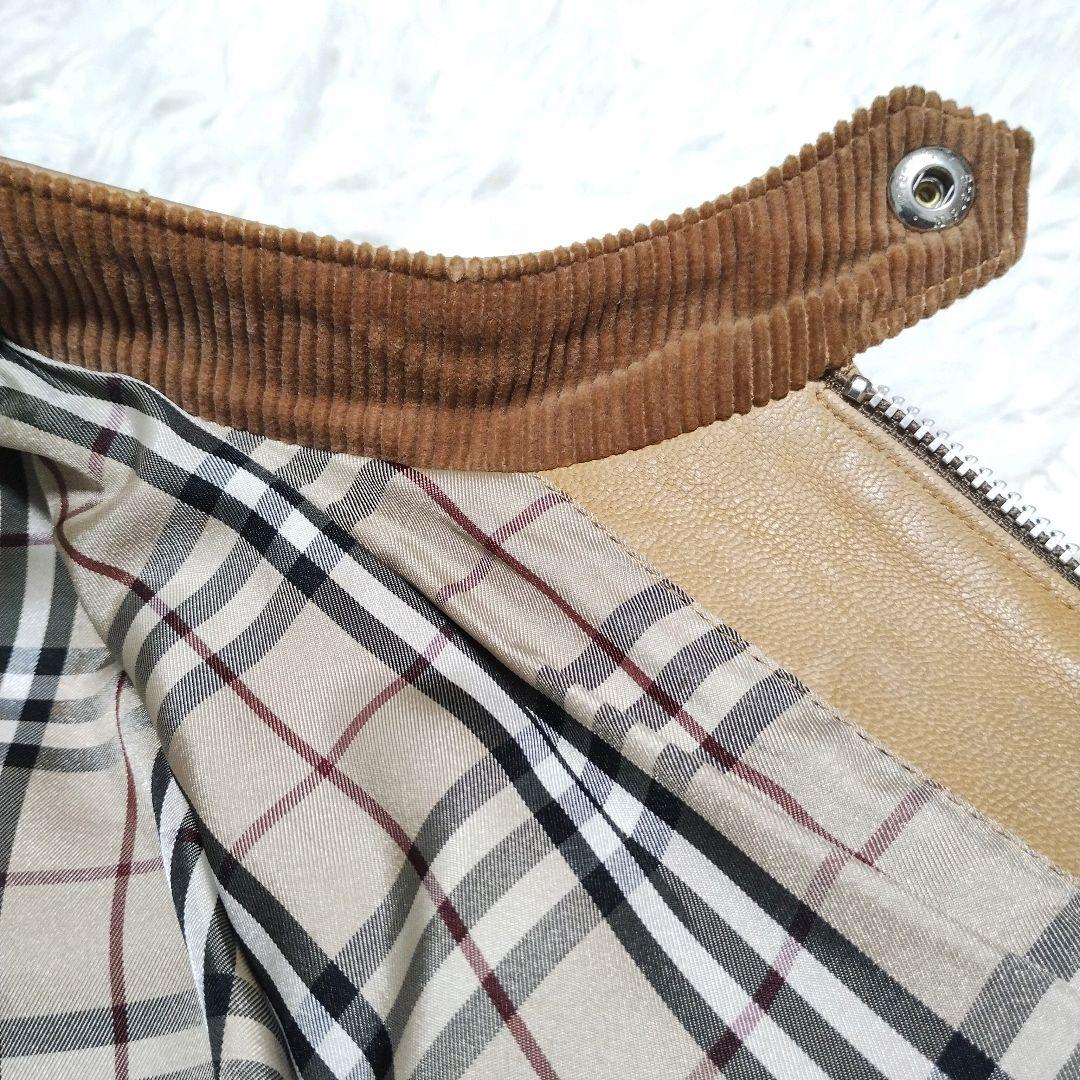 バーバリーブラックレーベル レザージャケット ラムレザーノバチェック