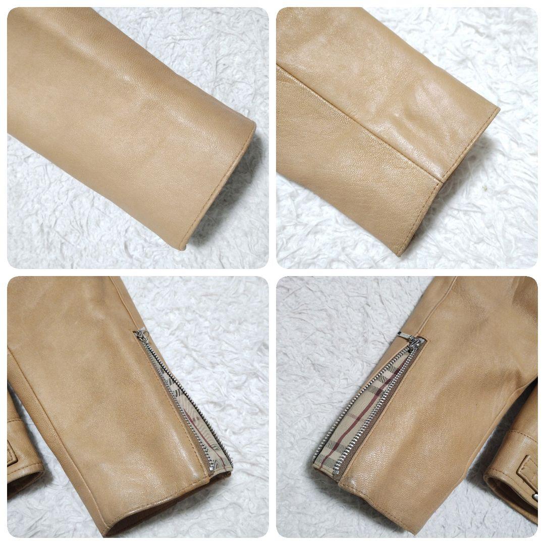 バーバリーブラックレーベル レザージャケット ラムレザーノバチェック