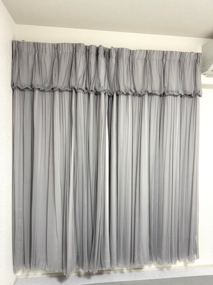 【値下げ！】フランフラン チュールバルーン ダブルカーテン ライトグレー