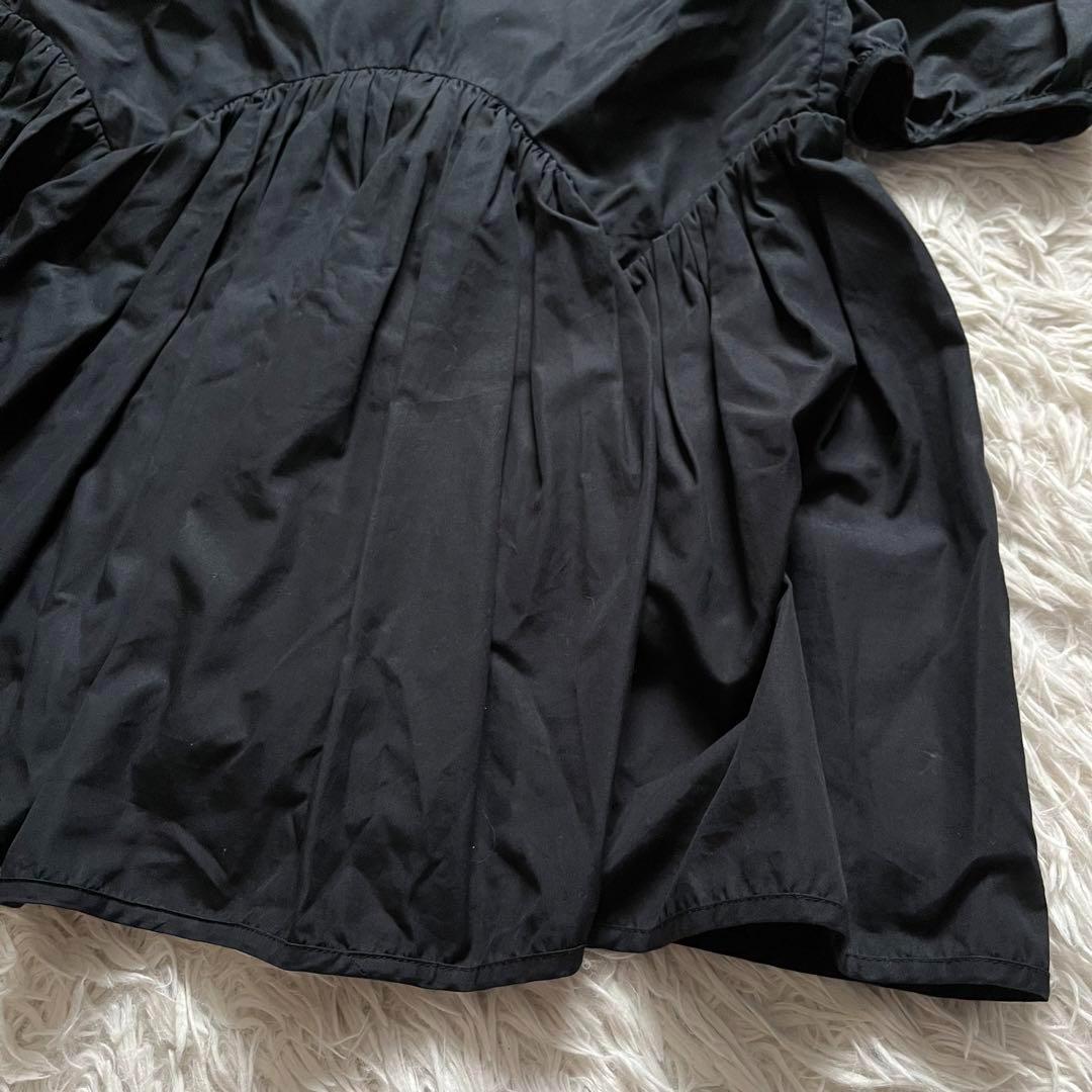 極美品■セシリーバンセン　パフスリーブ　刺繍カラー　ブラウス　シルク　黒