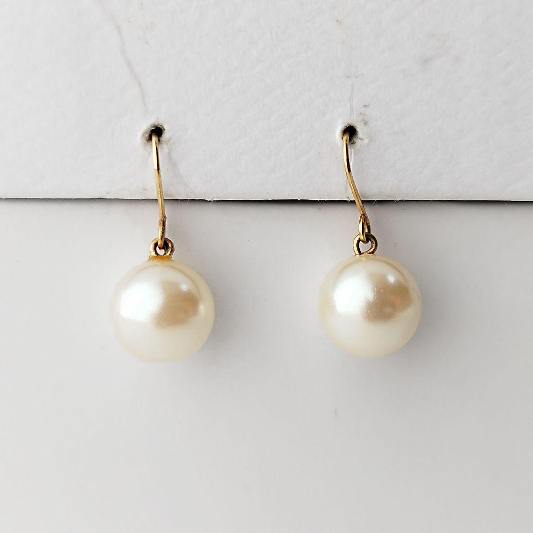 本真珠　パール　ピアス　8mm　K18ゴールドフック