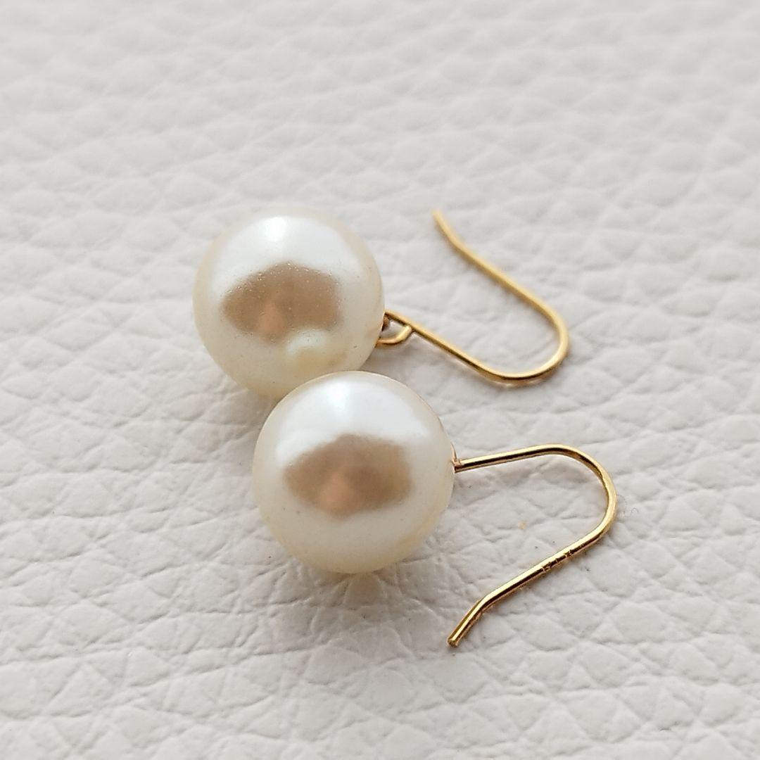 本真珠　パール　ピアス　8mm　K18ゴールドフック