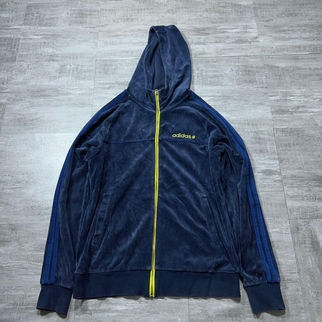 美品 y2k Adidas ベロア ジャージ 上下 トラックジャケット セットL