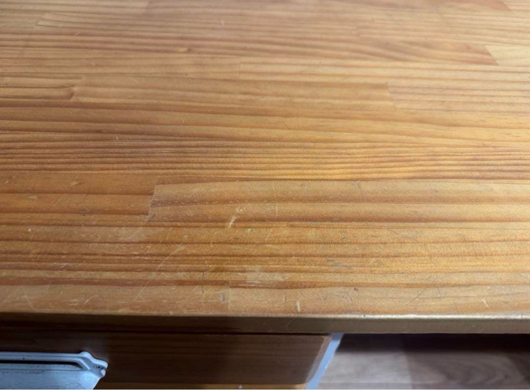 モモハウス デスク 両袖引き出し付き ホワイト×ナチュラル 幅122cm