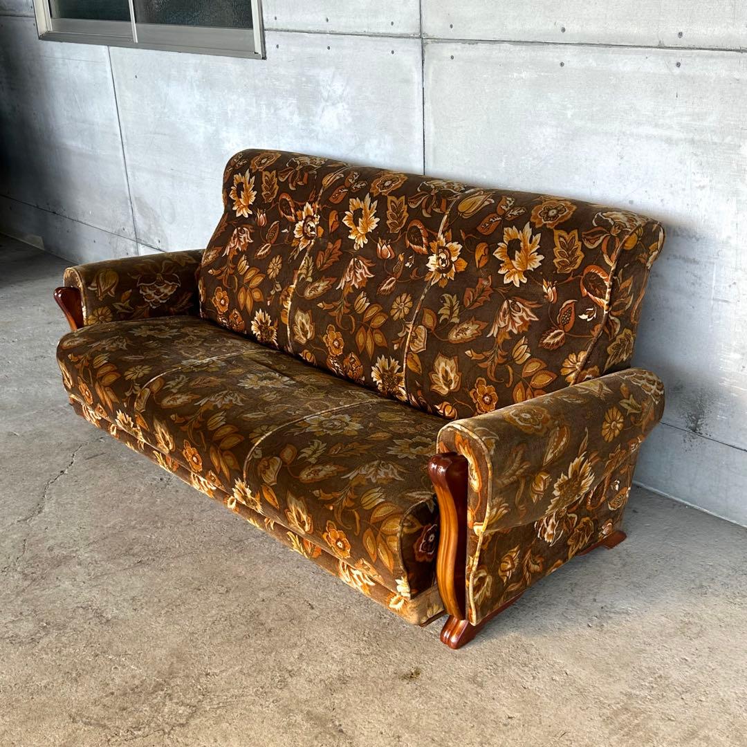 ꧁✿✿✿꧂金華山 ヴィンテージ 70s ミッドセンチュリー 3人掛けソファー