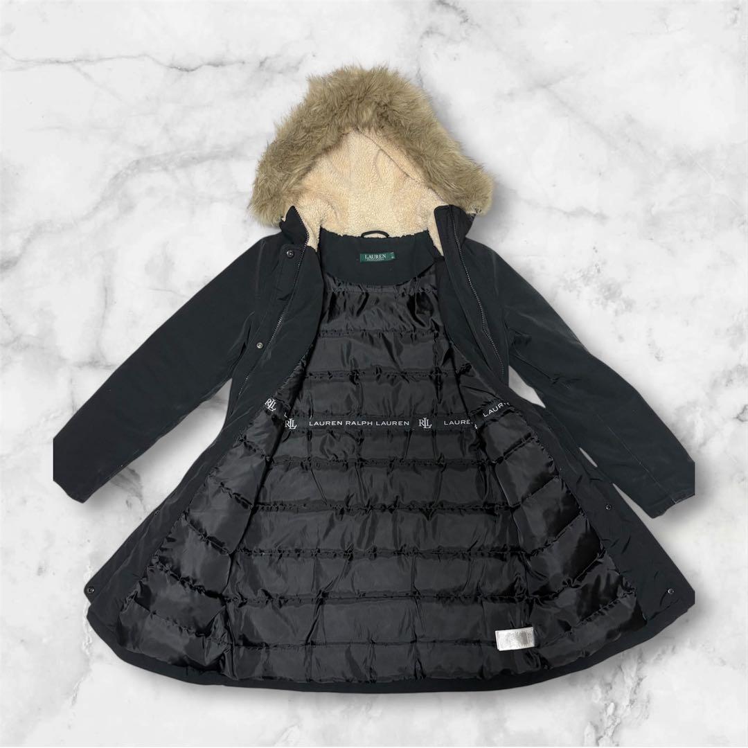 【美品】Ralph Lauren ブラック　ダウンコート　ファー　2way
