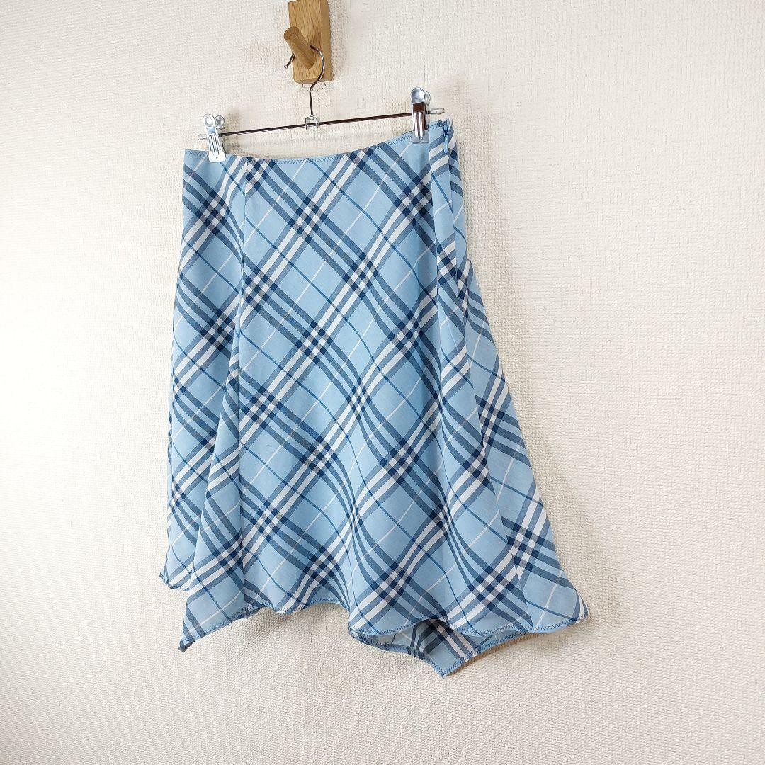 【希少品】　BURBERRY　ブルーレーベル　チェックスカート　アシンメトリー