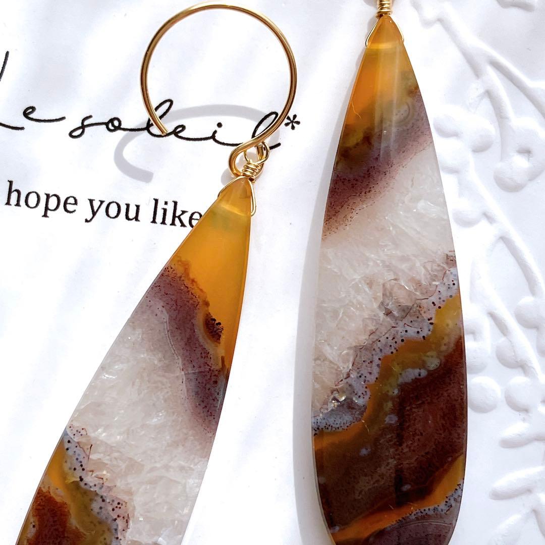 tama◆希少✧ティモールアゲートピアス✧14kgf