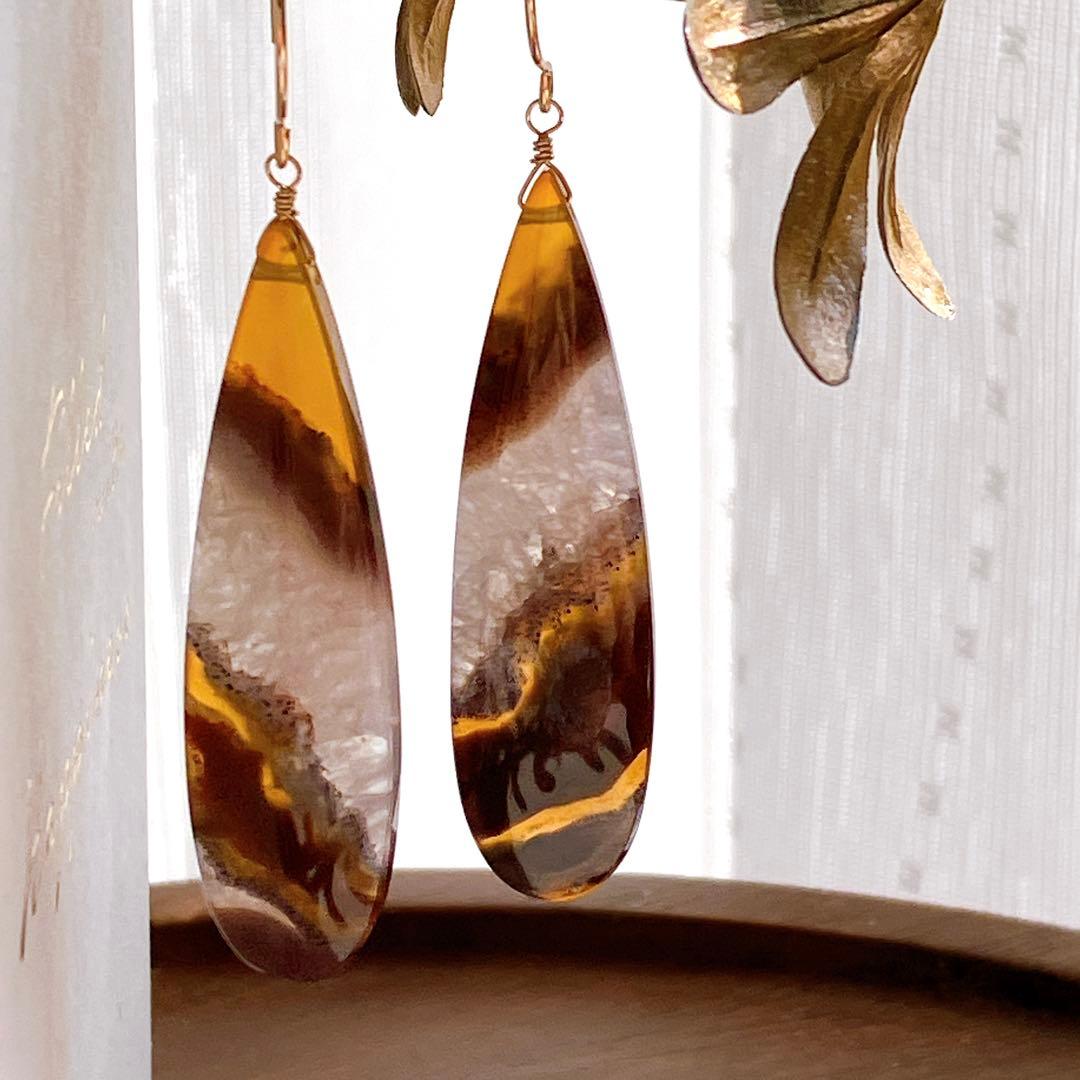 tama◆希少✧ティモールアゲートピアス✧14kgf