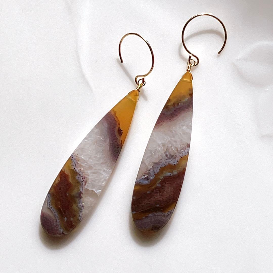 tama◆希少✧ティモールアゲートピアス✧14kgf