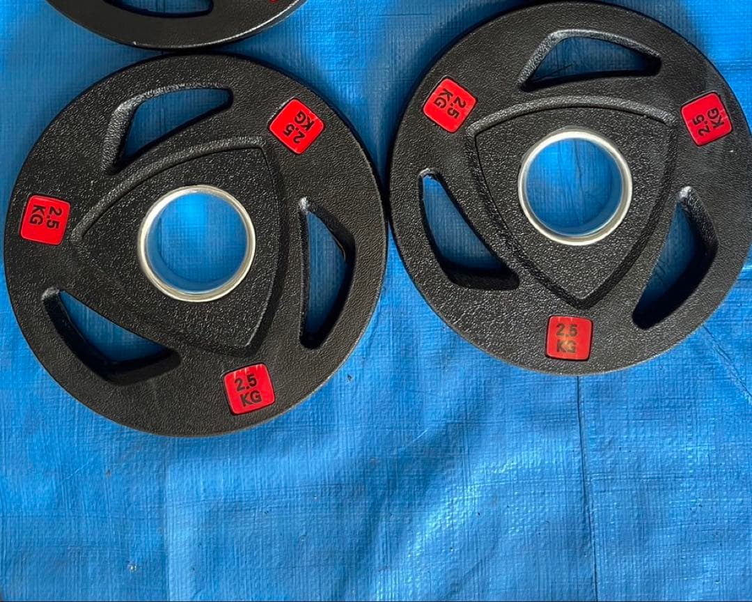【さと】ダンベルプレート2.5kg×2、HEXバー