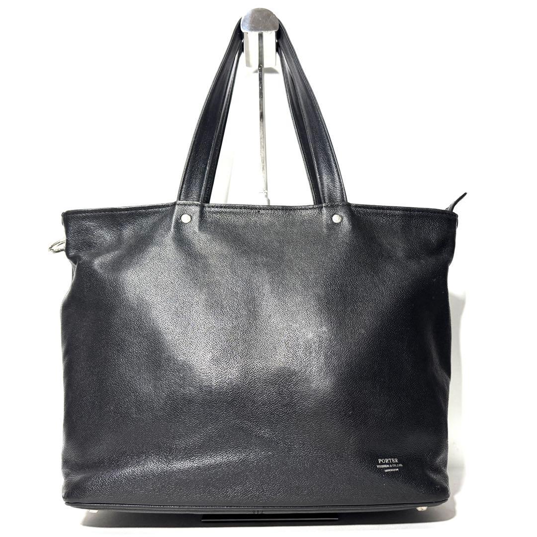 PORTER ポーター LINK レザートートバッグ A4収納可 黒 Sサイズ