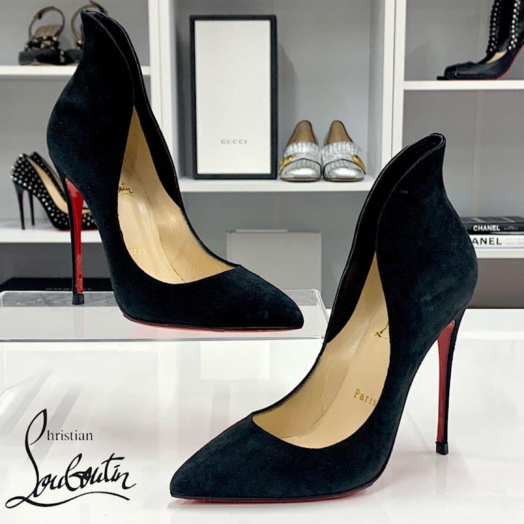 クリスチャンルブタン スエード パンプス ブラック