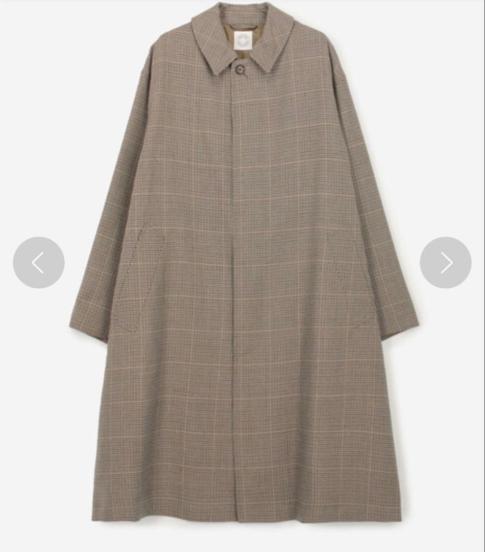 ぴ*ー様 新品★オーシバル★ウールチェックバルマカーンコート★ベージュ4