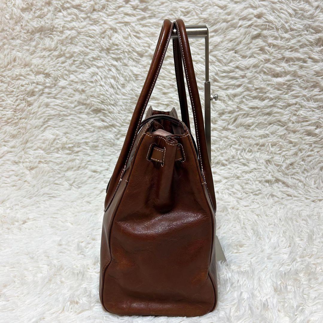 【美品】希少！袋付き ラシット 型押し アナグラム レザー A4トートバッグ