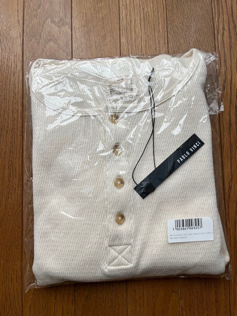 トップス pablo vinci waffle henley neck