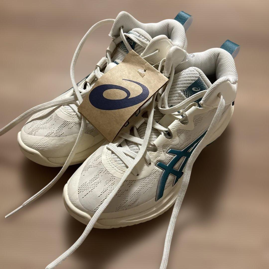 ASICS バスケットボールシューズ ホワイト/ティール 男女兼用