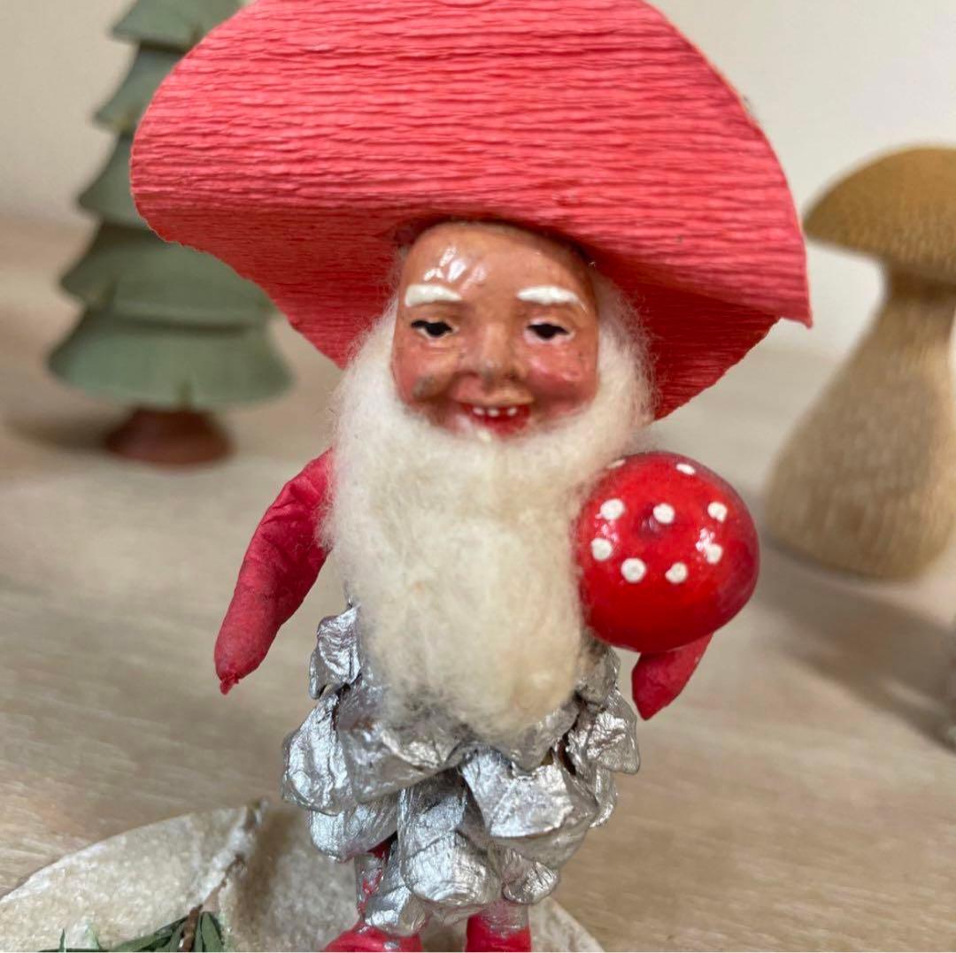 ドイツ　アンティーク　小人　キノコ