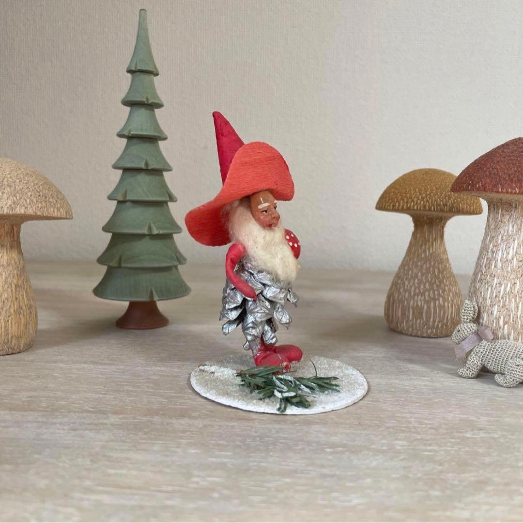 ドイツ　アンティーク　小人　キノコ