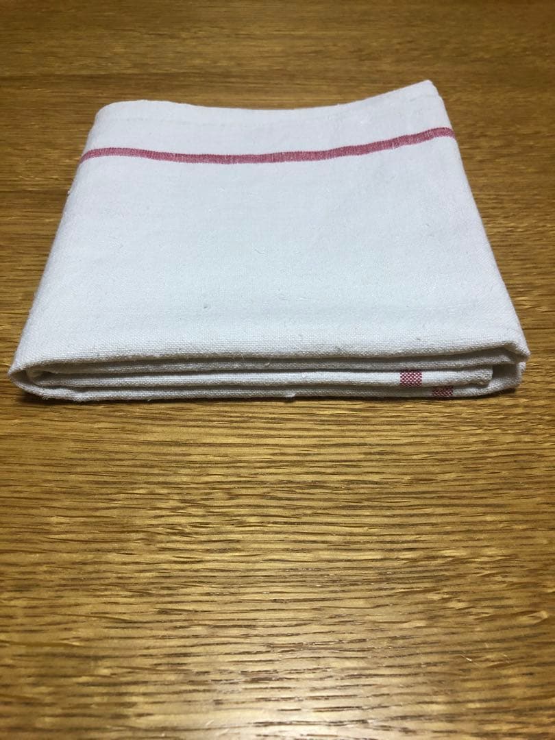 アンティーク　フランス　リュスティックなシャンブル麻大判テーブルクロス　839g