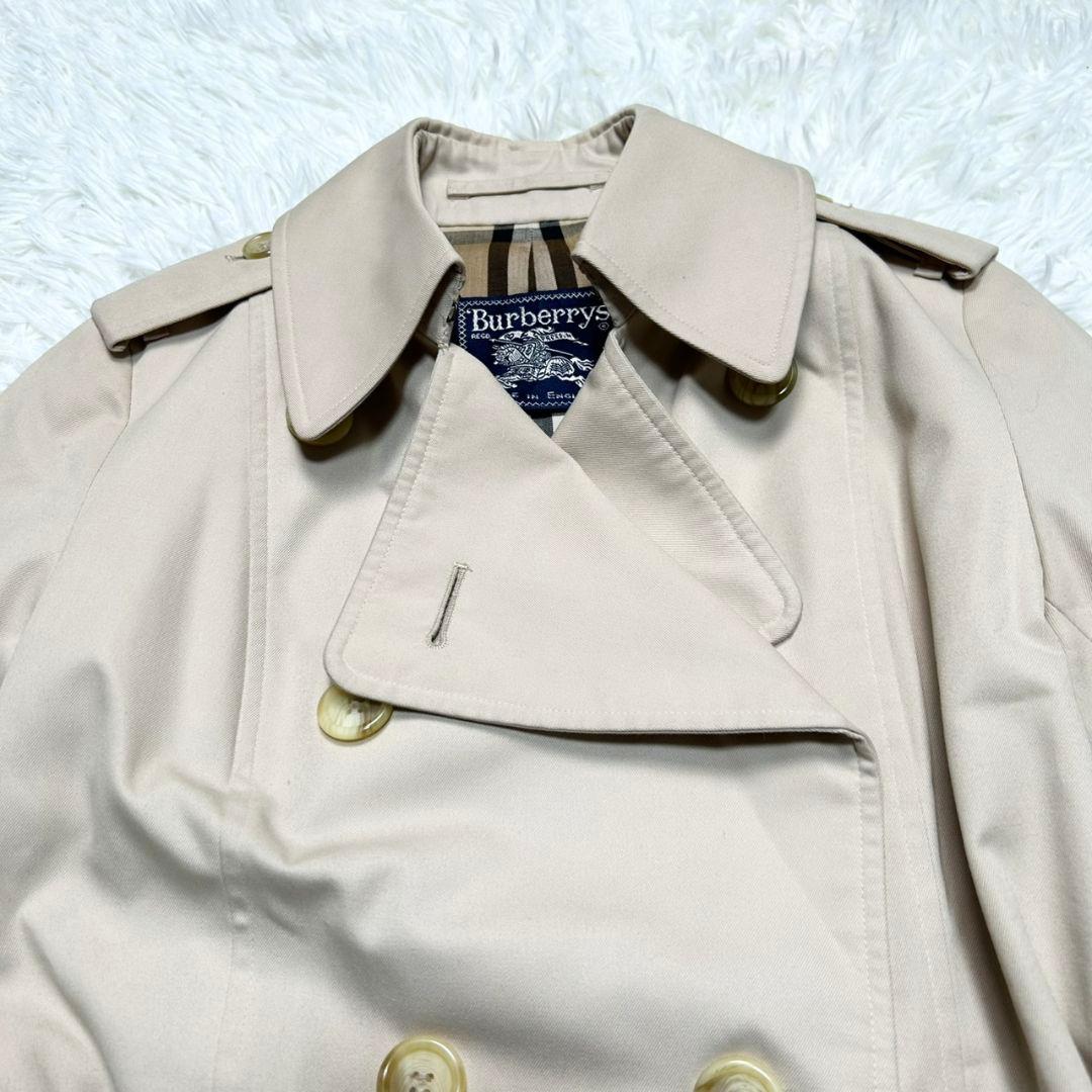 【美品】バーバリー トレンチコート メガチェック ベルト付き ベージュ 150