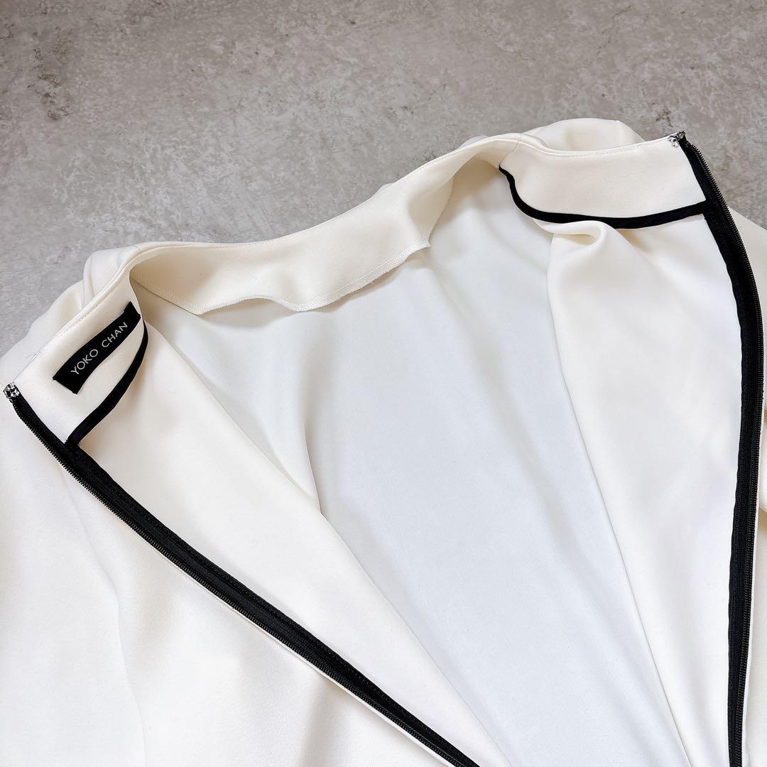 美品✨YOKOCHAN オールインワン　サロペット　ジャンプスーツ　半袖　白　黒