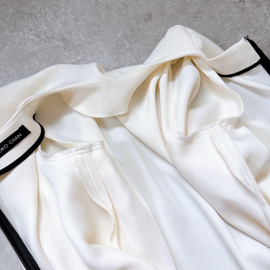 美品✨YOKOCHAN オールインワン　サロペット　ジャンプスーツ　半袖　白　黒