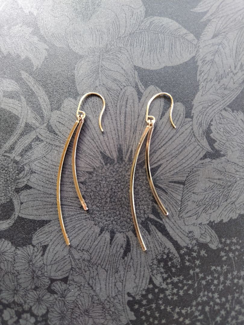 【tmさま専用】eteダブルラインピアス　SV925イエローゴールドコーティング