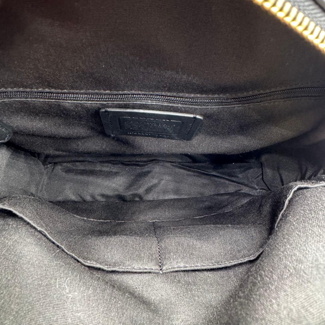 美品✨ コーチ リュック ビジネスA4 ペブルレザー 2室 大容量 ブラック