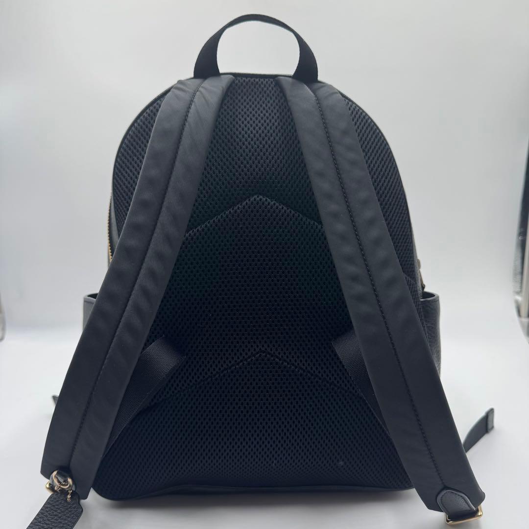 美品✨ コーチ リュック ビジネスA4 ペブルレザー 2室 大容量 ブラック